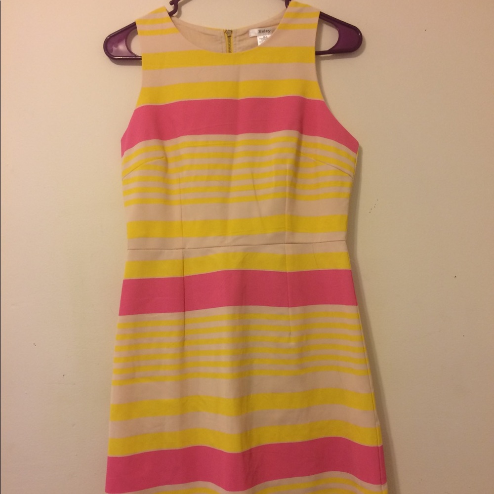 Pink & Yellow Striped Esley Dress